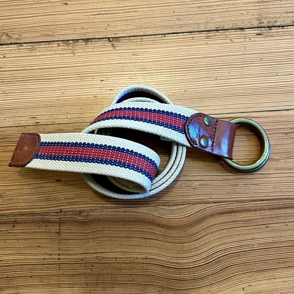 J. Crew braided cotton belt with Leather Detail. Size L.